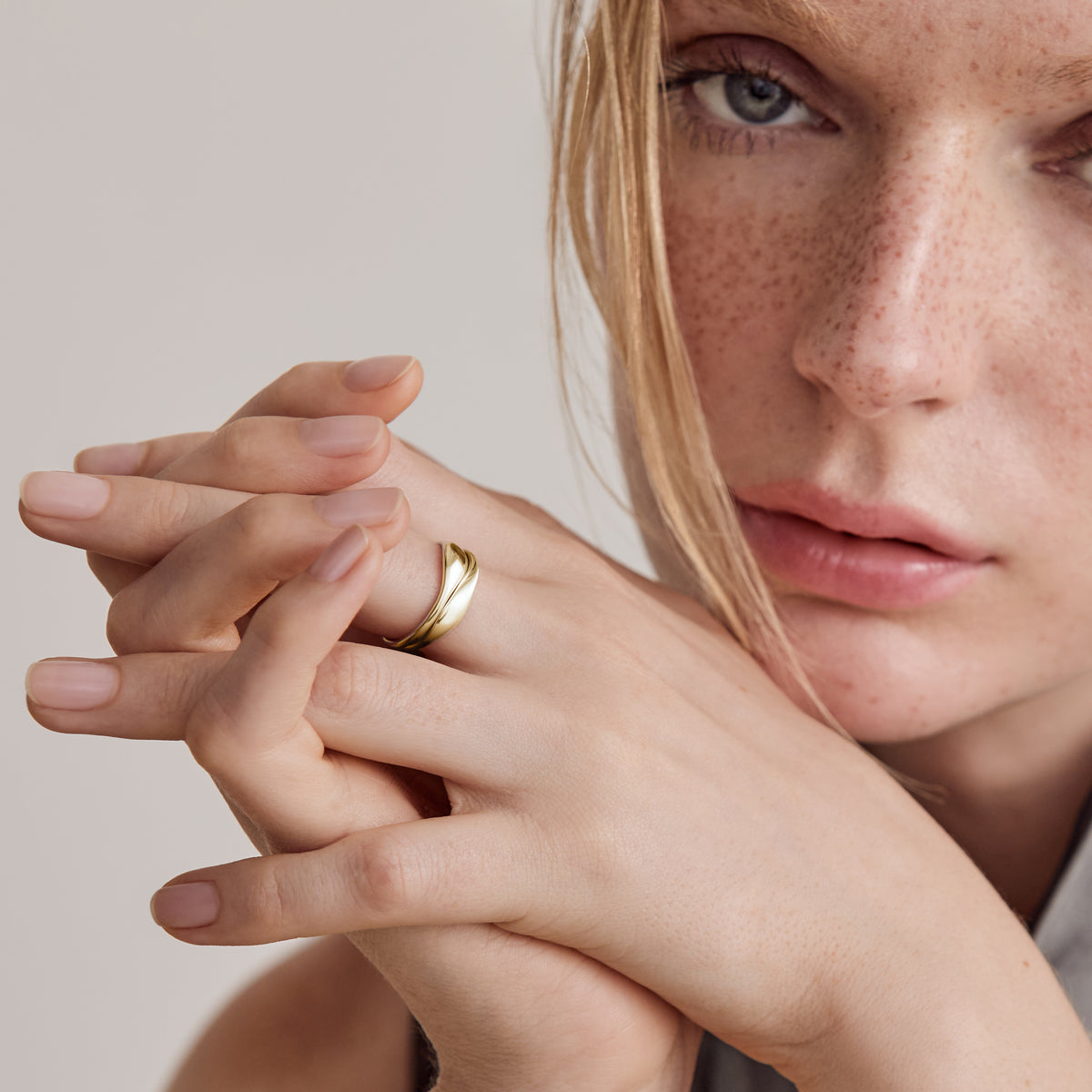 Echo Ring - Gold On Model