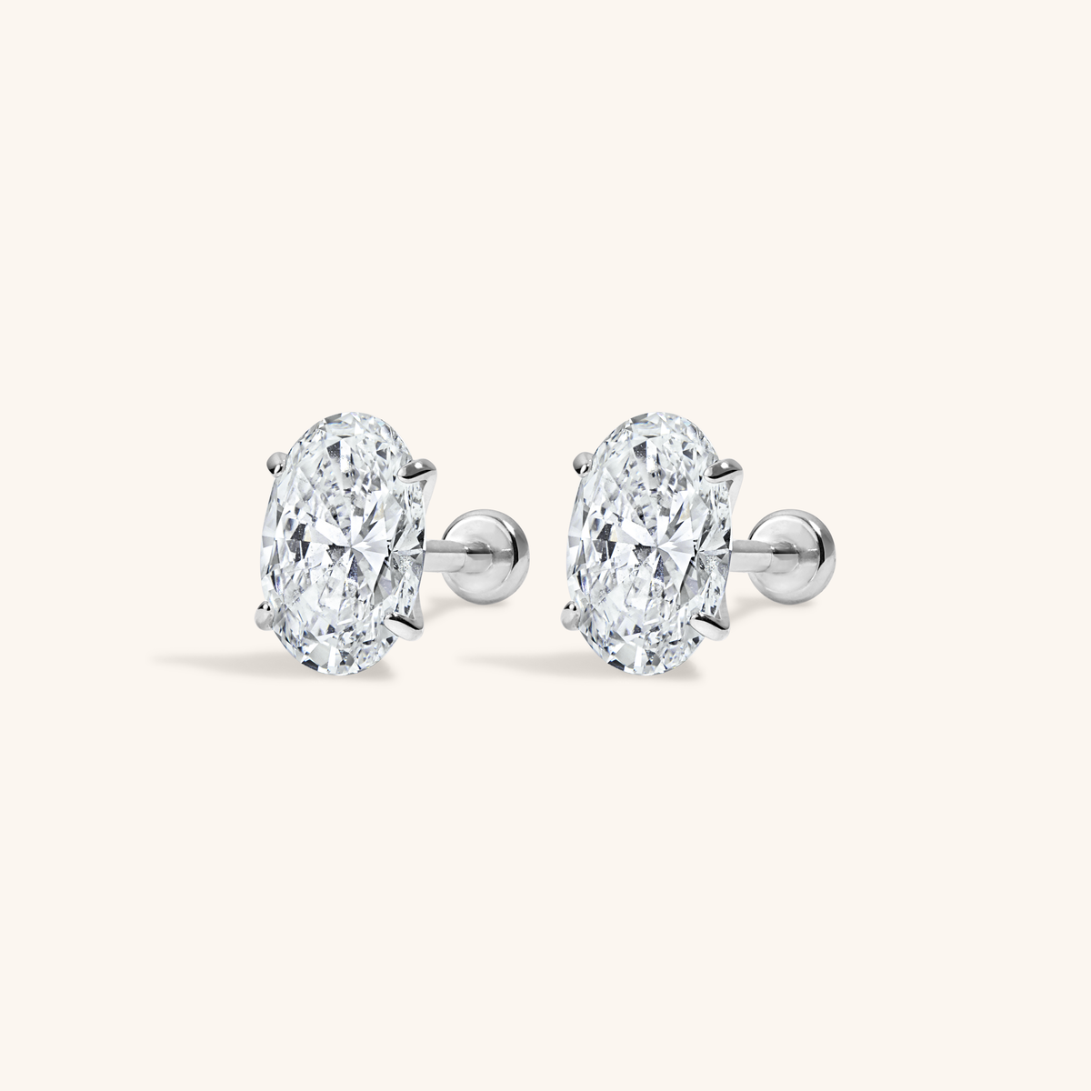 Oval Lab Grown Diamond Nap Earrings