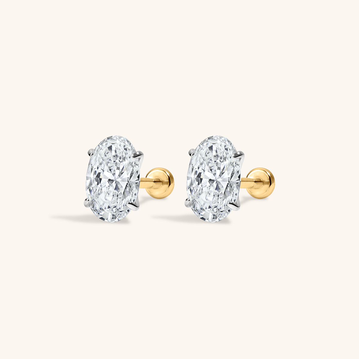 Oval Lab Grown Diamond Nap Earrings