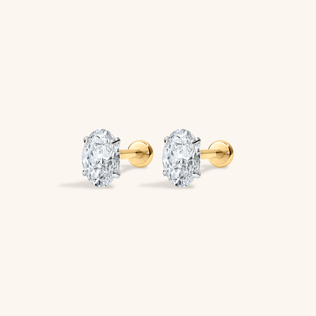 Oval Lab Grown Diamond Nap Earrings