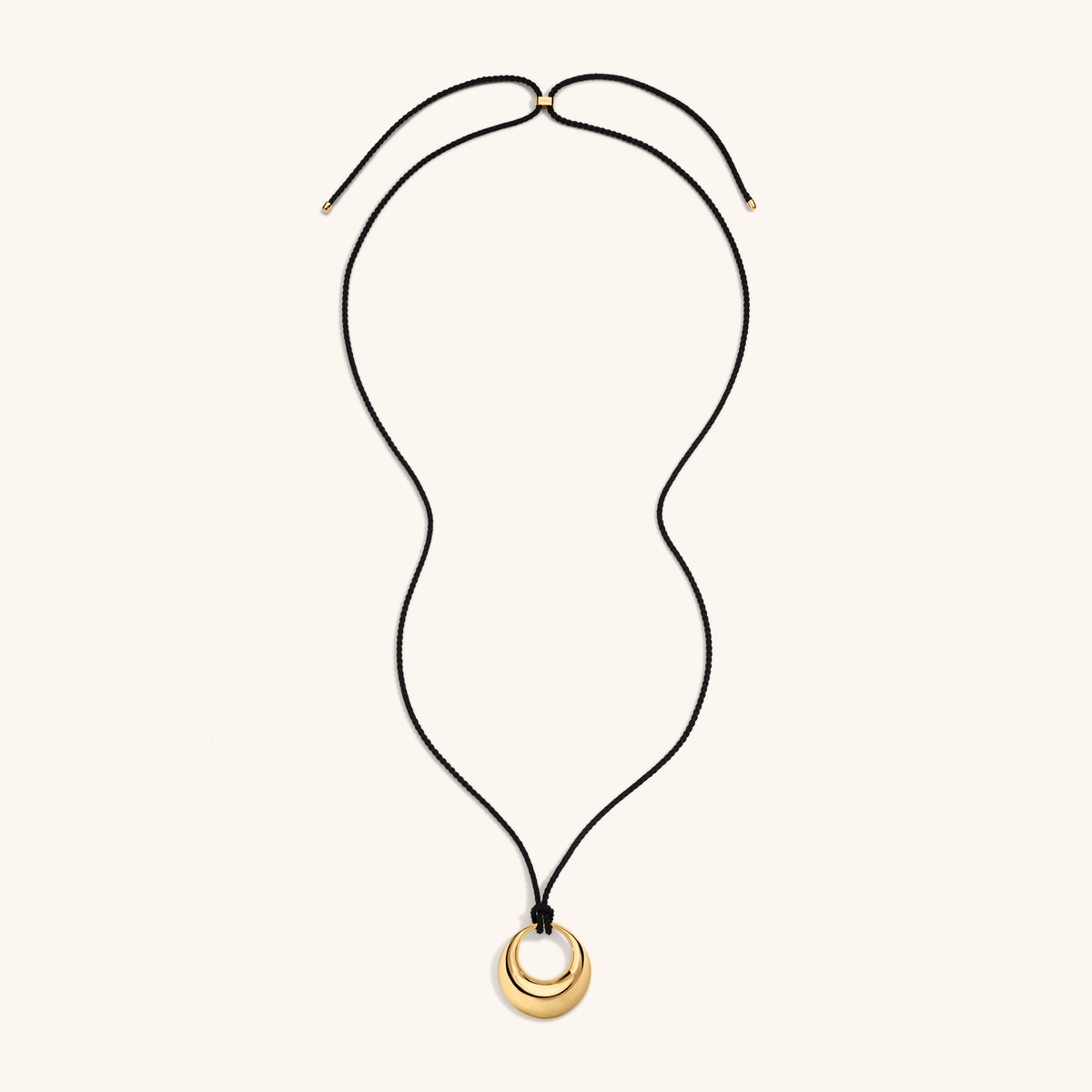 Equilibrium Cord Pendant, Medium in gold – full necklace view 1
