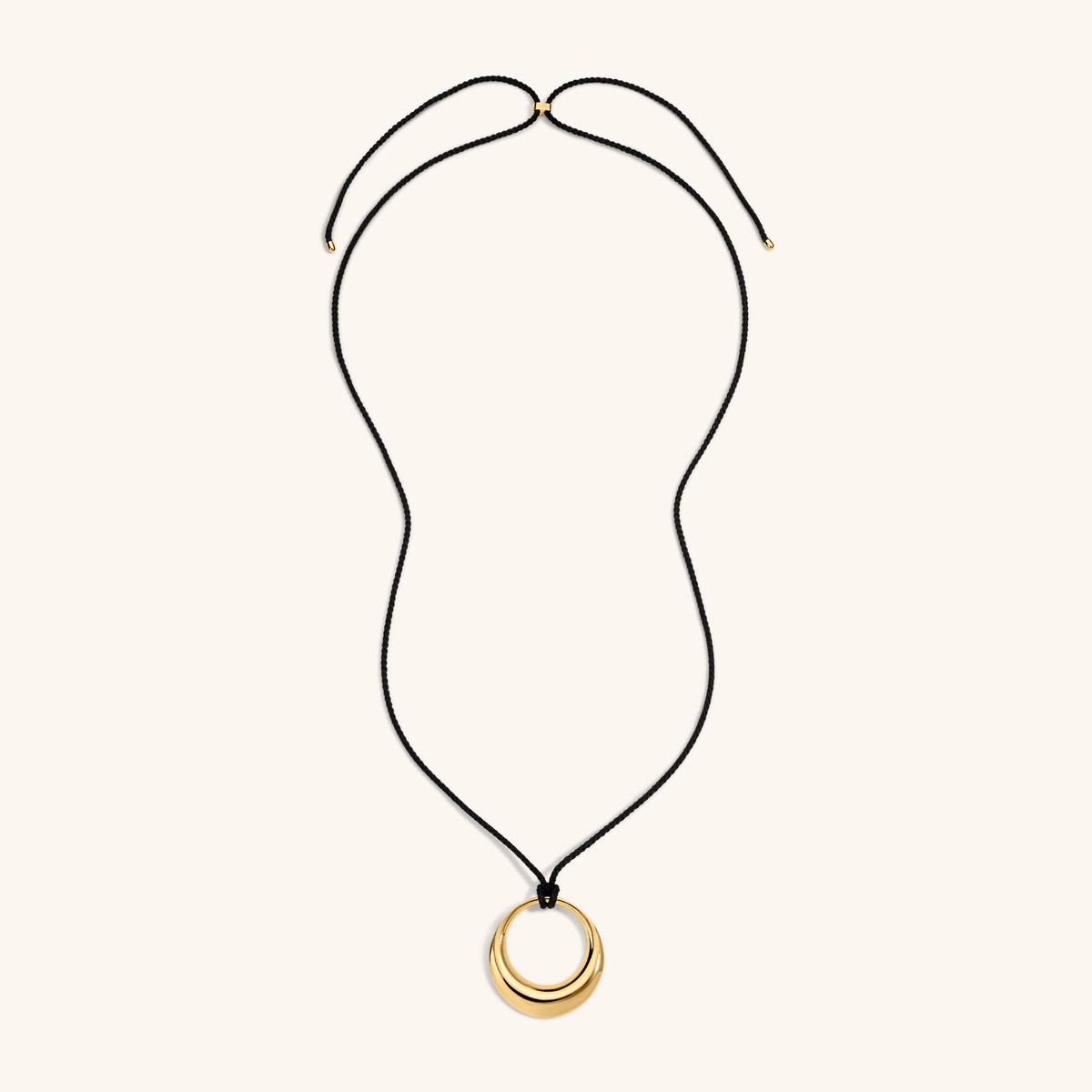 Equilibrium Cord Pendant, Large in gold – full necklace view 2