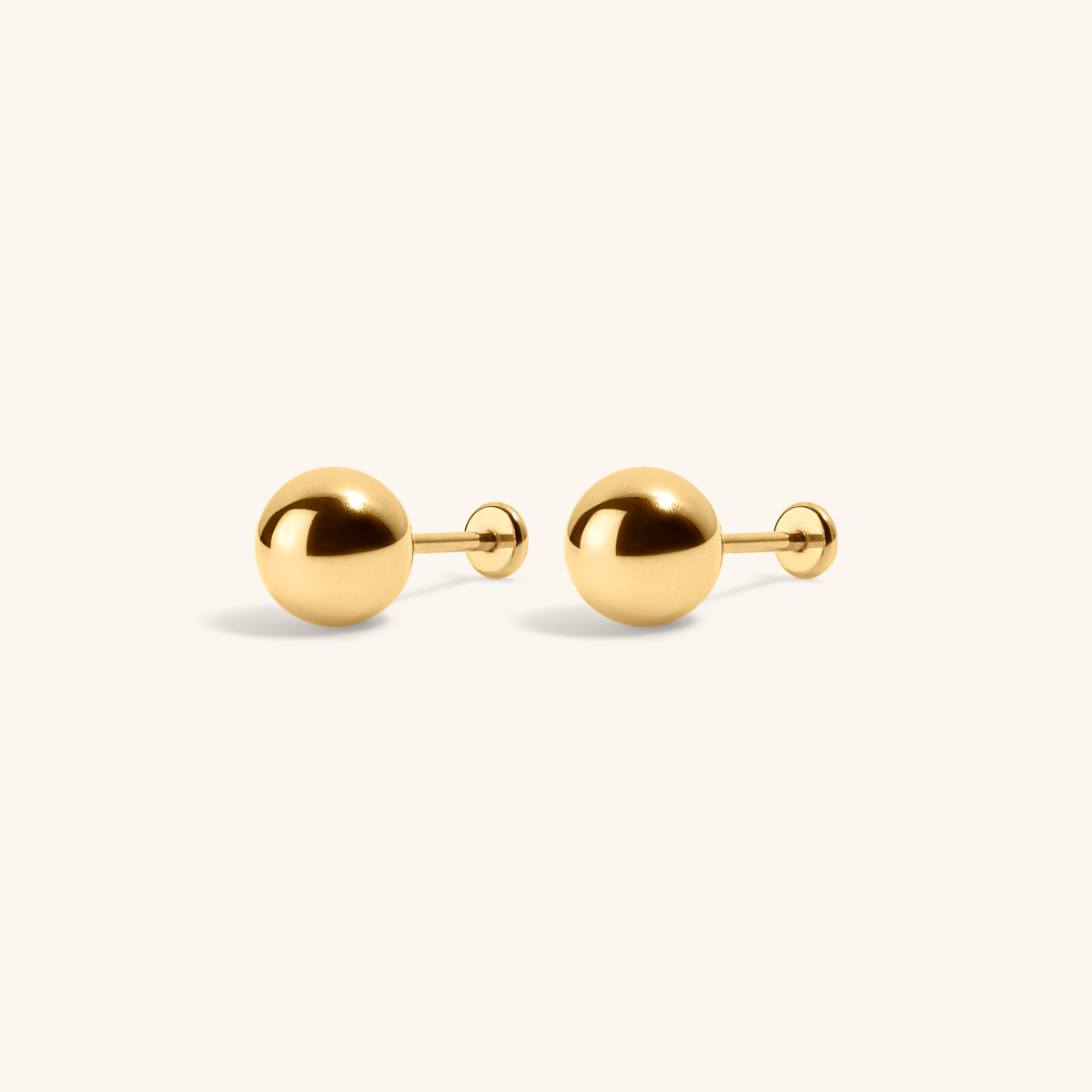 Sphere Nap Earrings, 6mm (Gold)