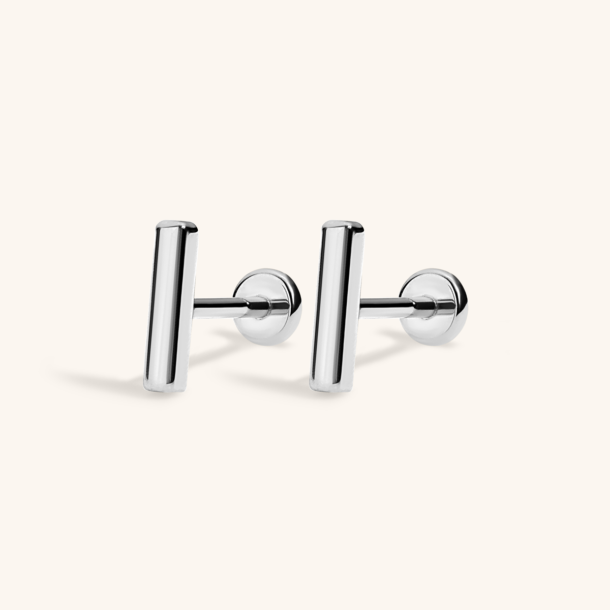 Bar Nap Earrings (Silver)