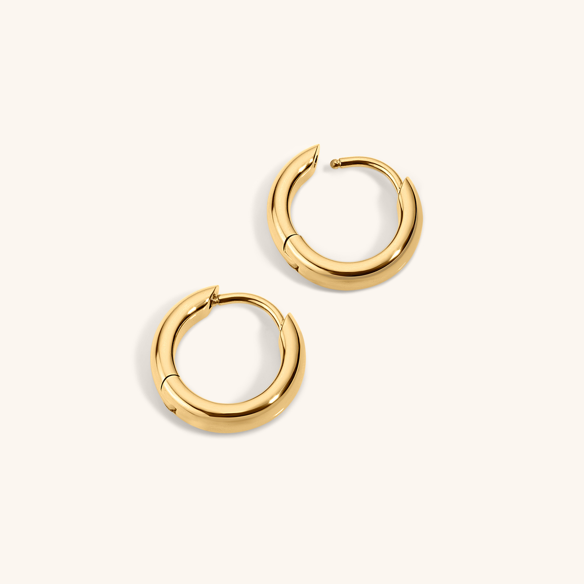Bold Huggie Hoops, 12mm - Gold