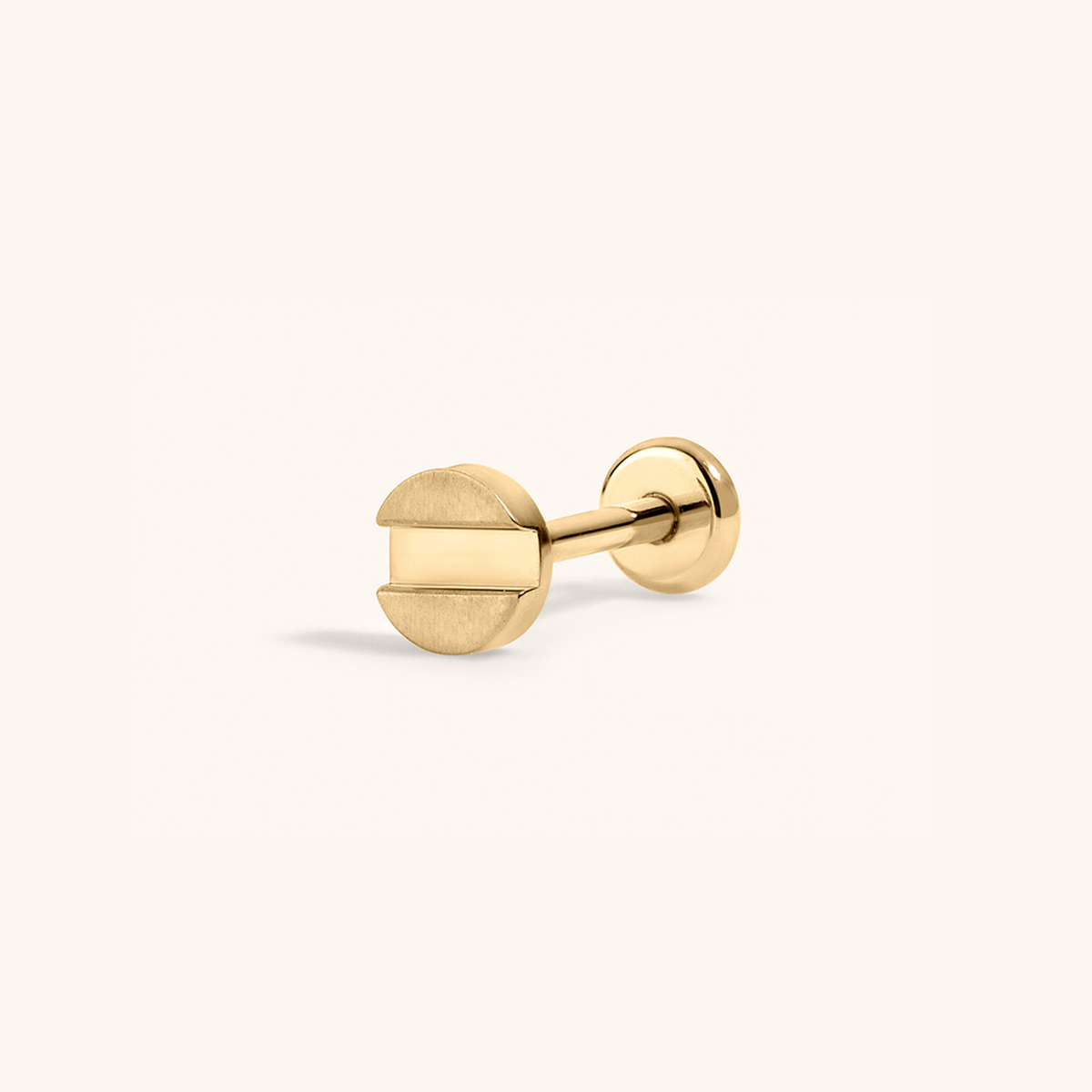 Bolt Push Pin Flat Back Earring (Titanium - Gold)