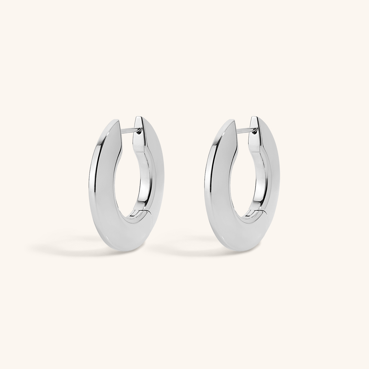 Disc Hoops - Silver