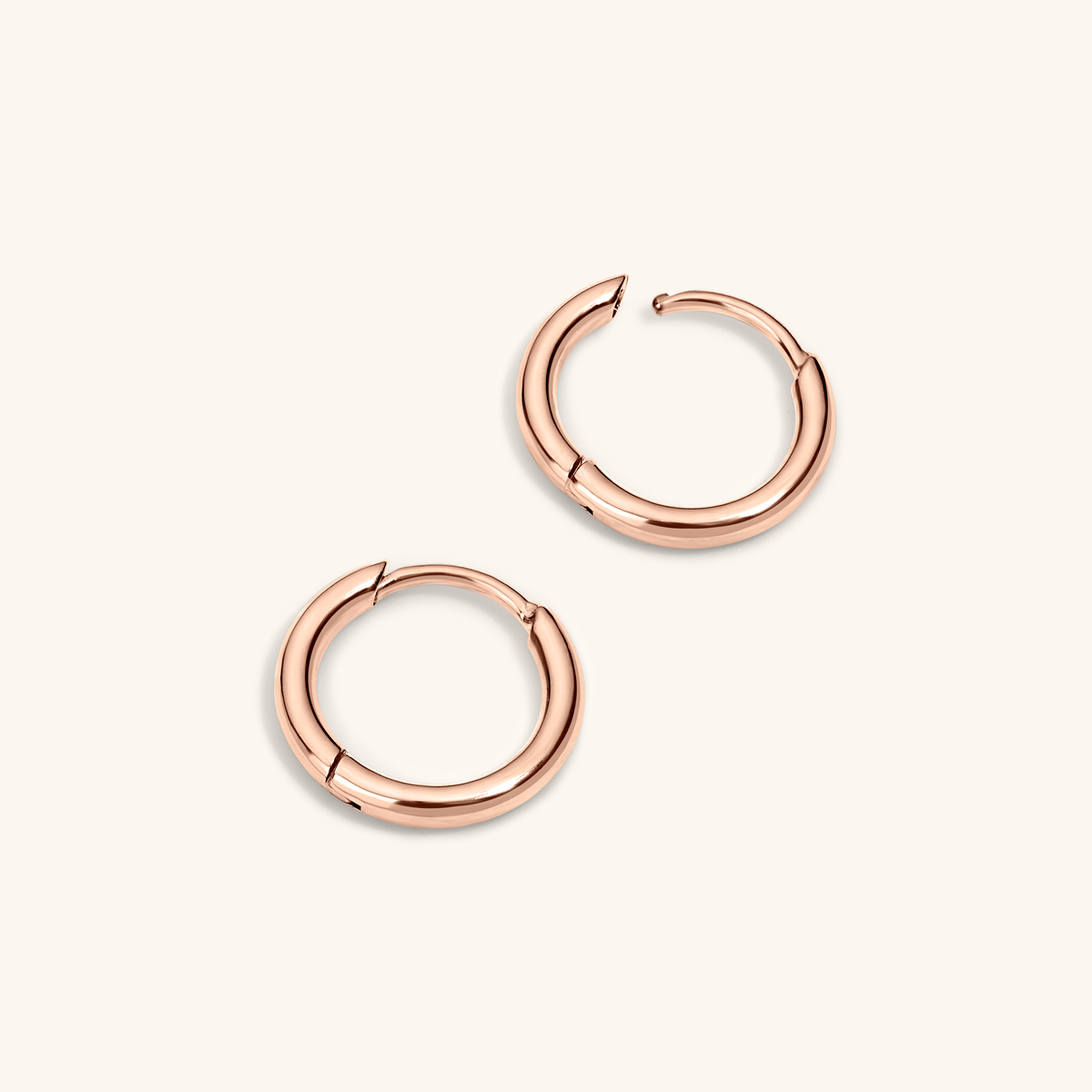 Classic Huggie Hoops, 11mm (Rose Gold)