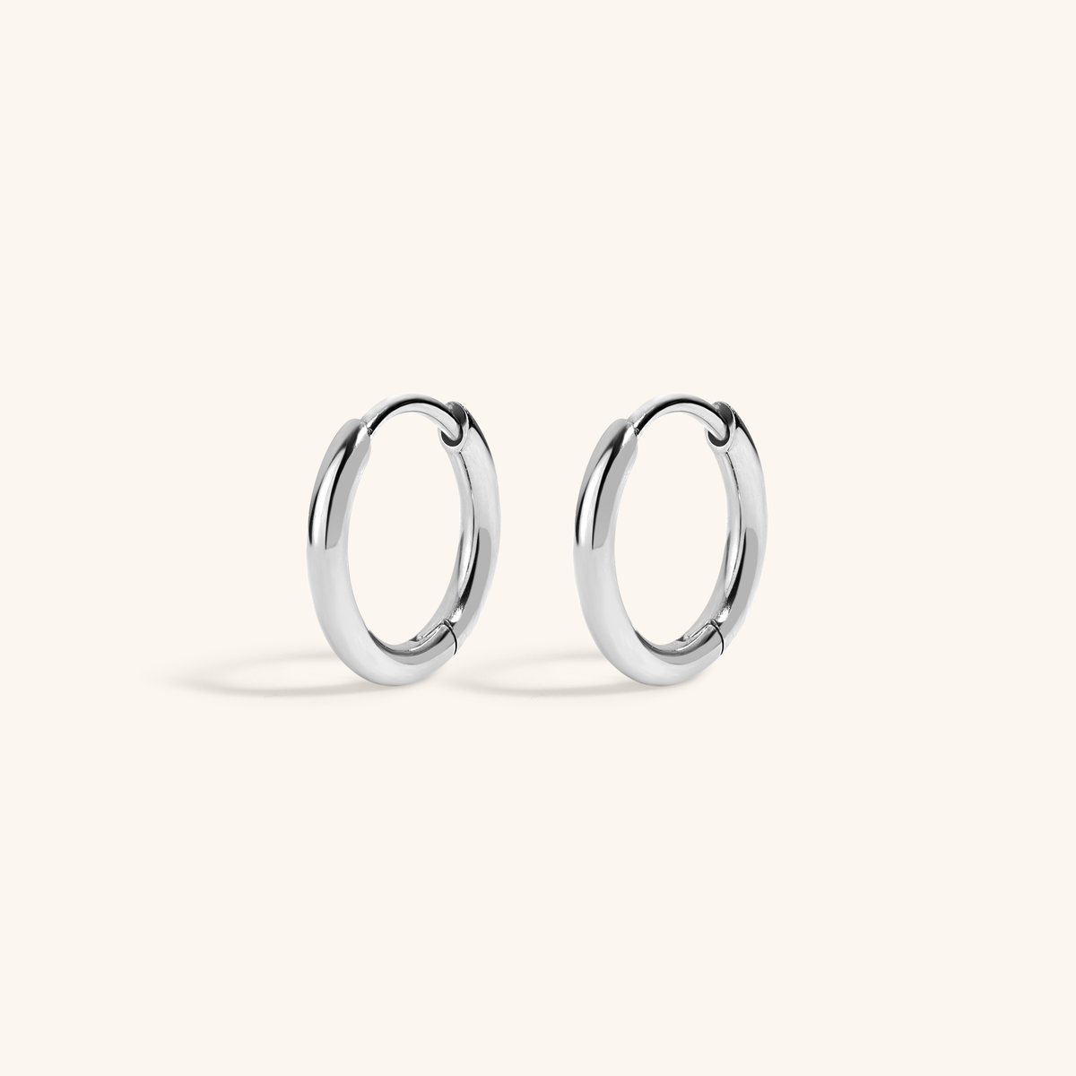 Classic Huggie Hoops, 11mm (Silver)