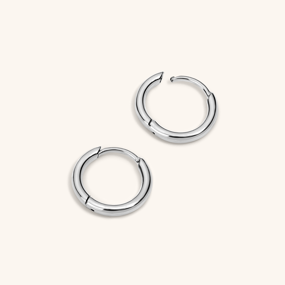 Classic Huggie Hoops, 11mm (Silver)