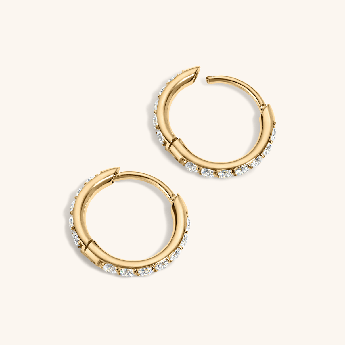 Pave Huggie Hoops, 11mm (Gold)