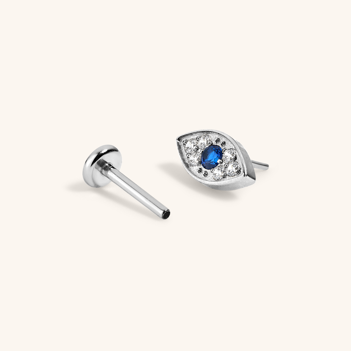 Evil Eye Nap Earrings in titanium (silver)