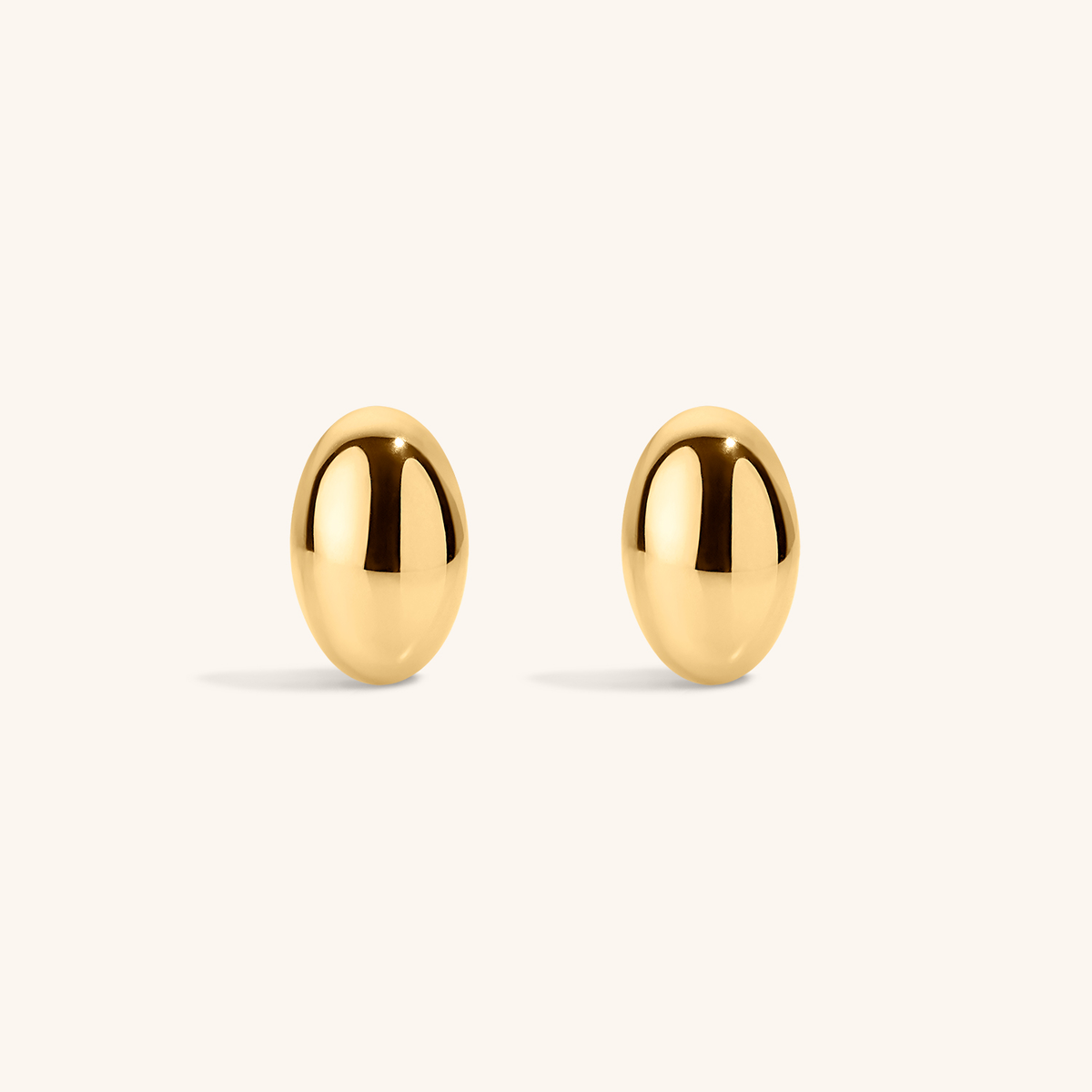 Oversized Oval Studs in Gold