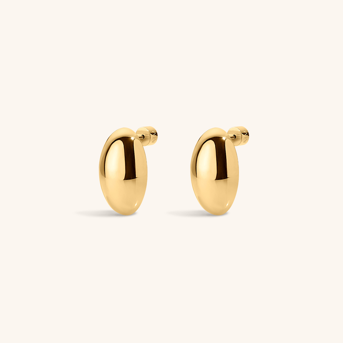 Oversized Oval Studs in Gold
