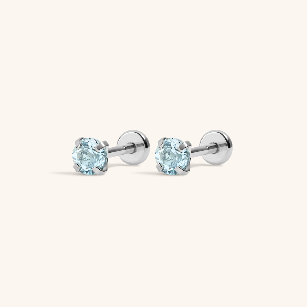 Aquamarine Nap Earrings (Silver)