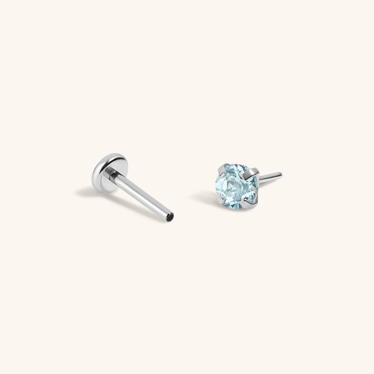 Aquamarine Nap Earrings (Silver)