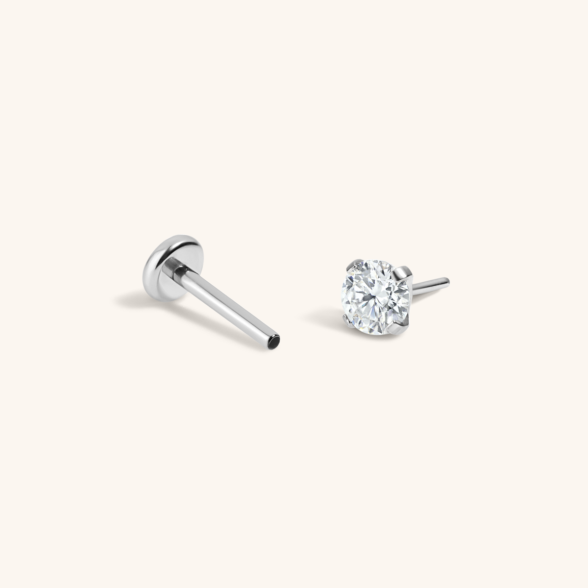 Moissanite Nap Earrings, 3mm (Silver)