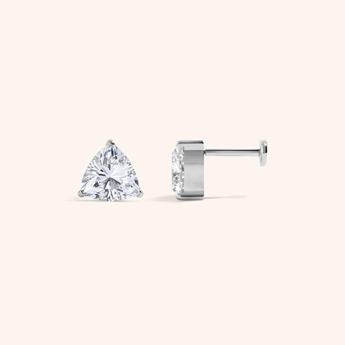 Celestial Crystal Trillion Nap Earrings - Silver