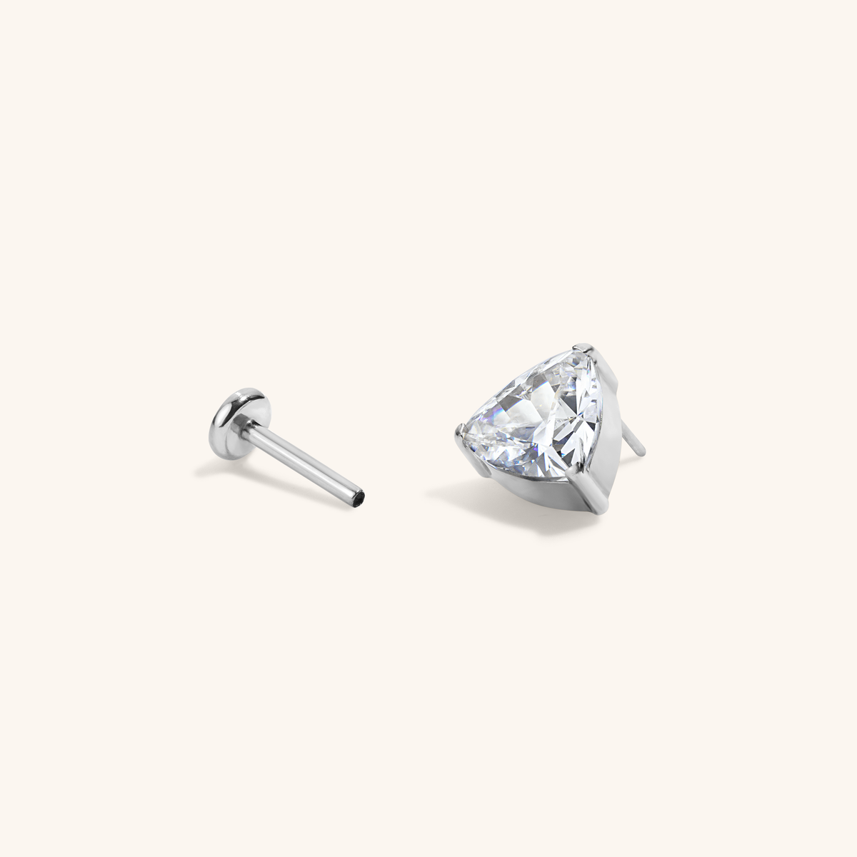 Celestial Crystal Trillion Nap Earrings - Silver