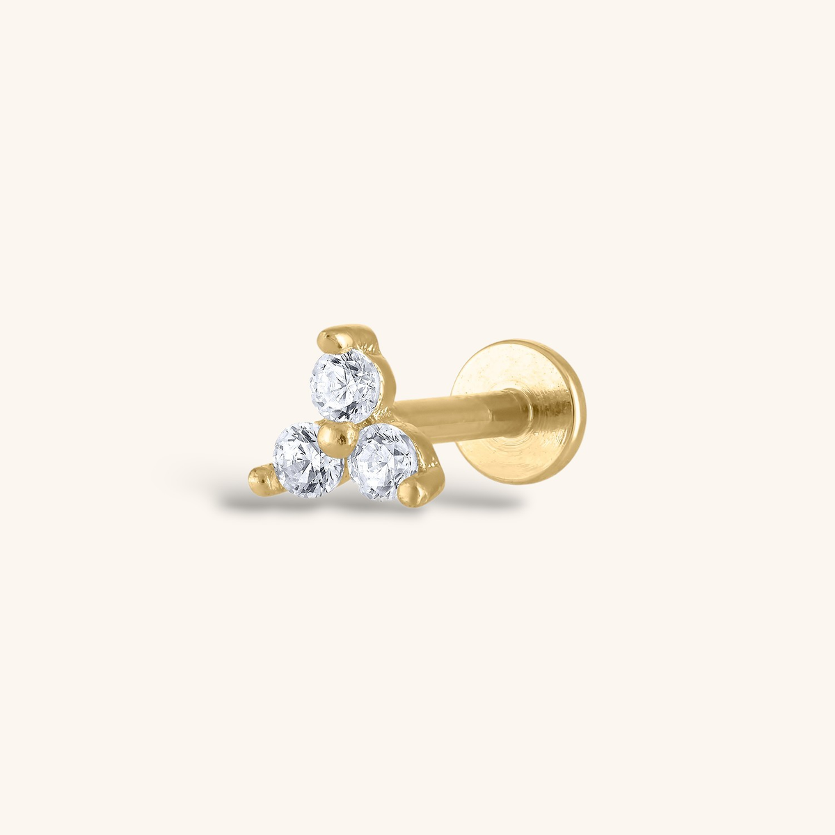 Crystal Trinity Threaded Flat Back (Titanium - Gold)