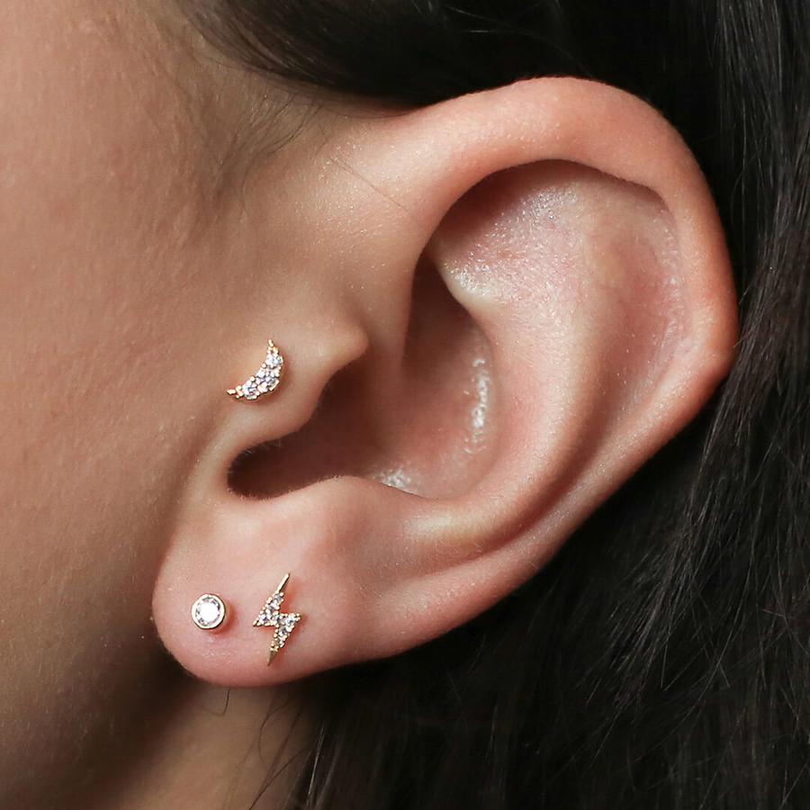 Tiny Crystal Push Pin Flat Back and Pave Lightning Push Pin Flat Back