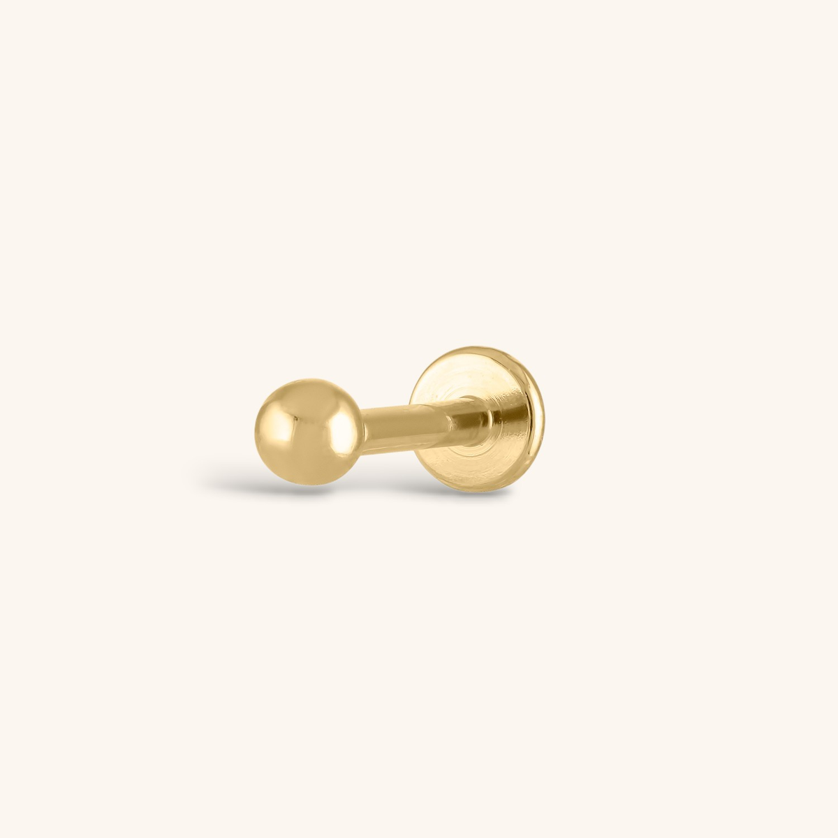 Sphere Threaded Flat Back Earring (Titanium - Gold)