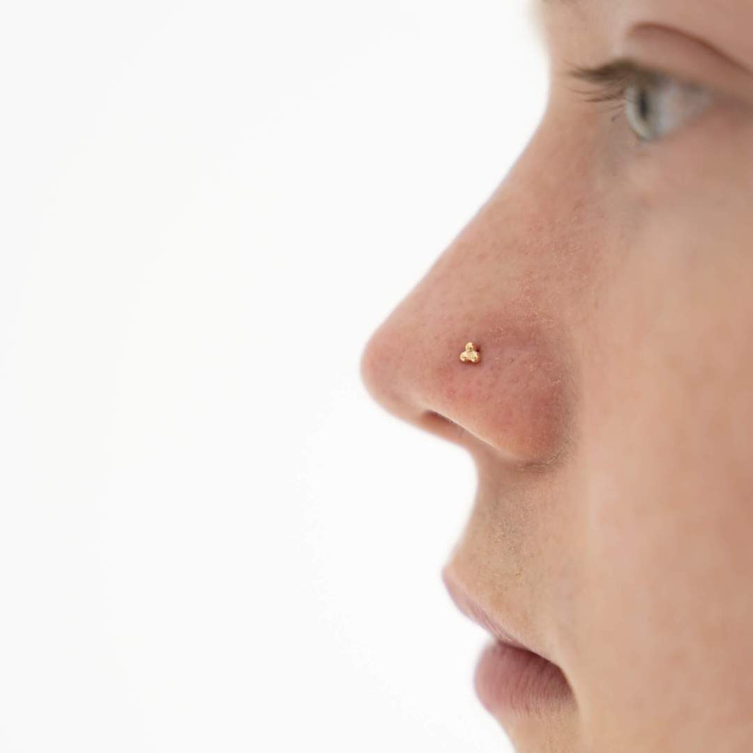 Nostril piercing inspiration - Tiny Trinity Nose Ring