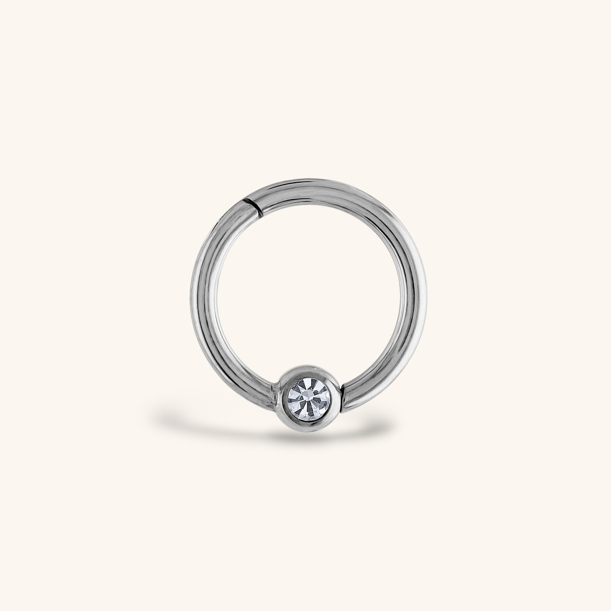 Orbital Crystal Cartilage Hoop (Titanium - Silver)
