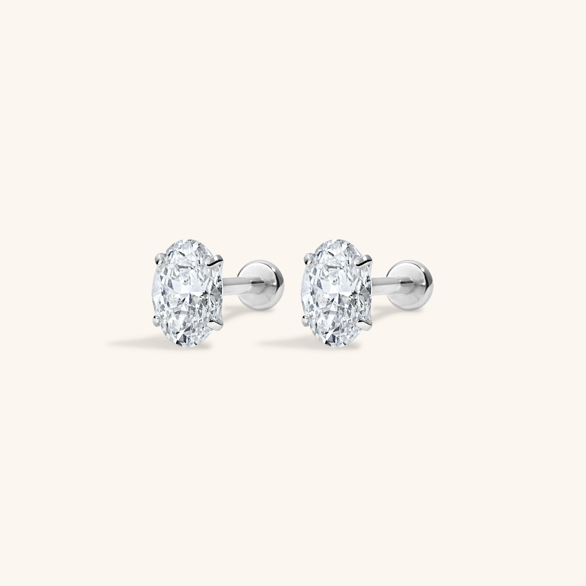 Oval Lab Grown Diamond Nap Earrings