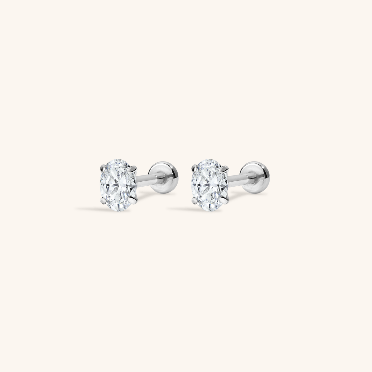 Oval Lab Grown Diamond Nap Earrings