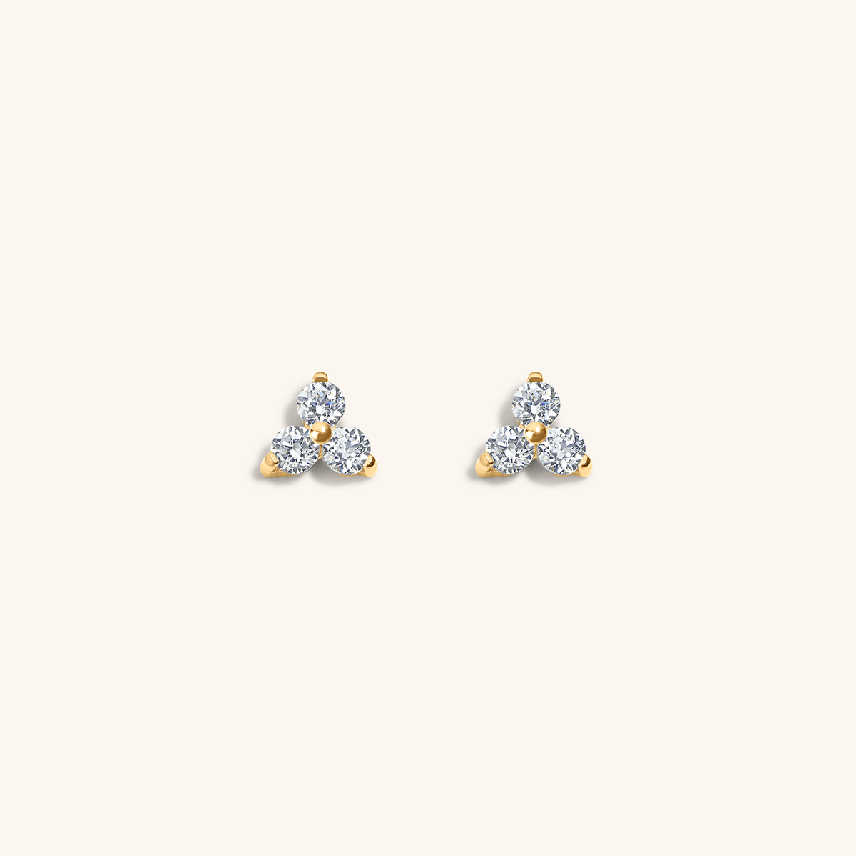 Crystal Trinity Studs (Gold)