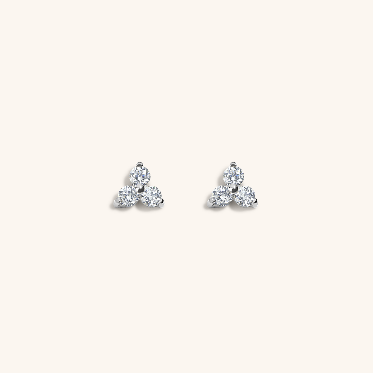 Crystal Trinity Studs (Silver)