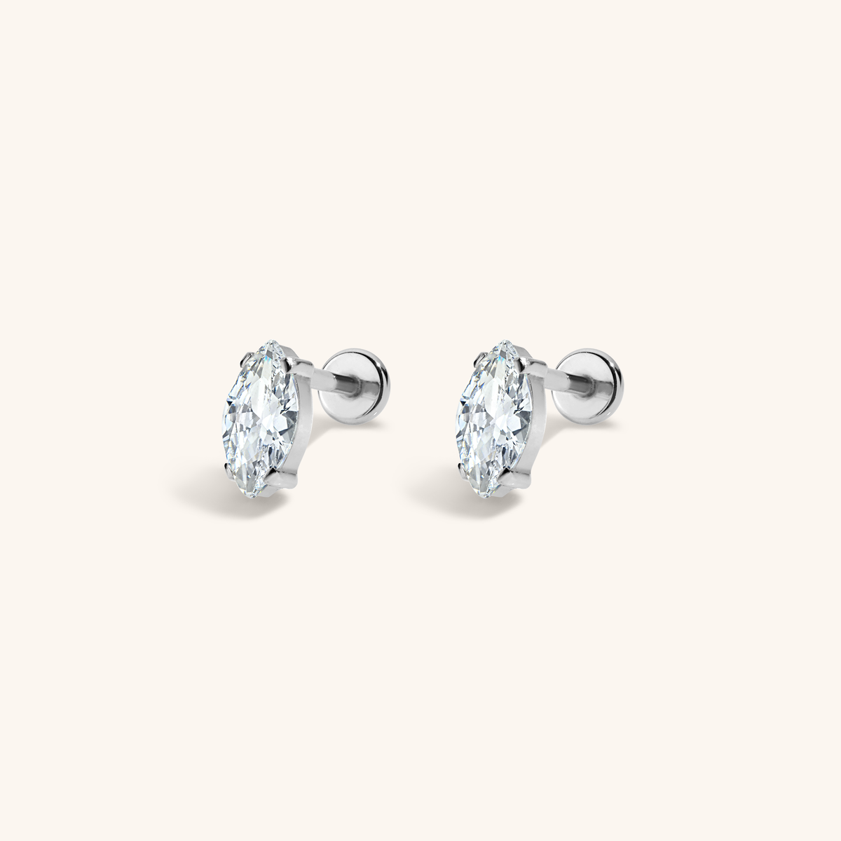 Celestial Crystal Marquise Nap Earrings (Silver)