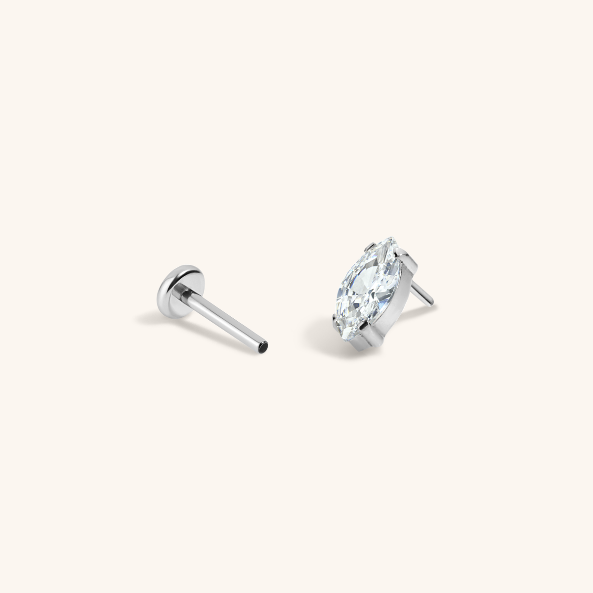 Celestial Crystal Marquise Nap Earrings (Silver)