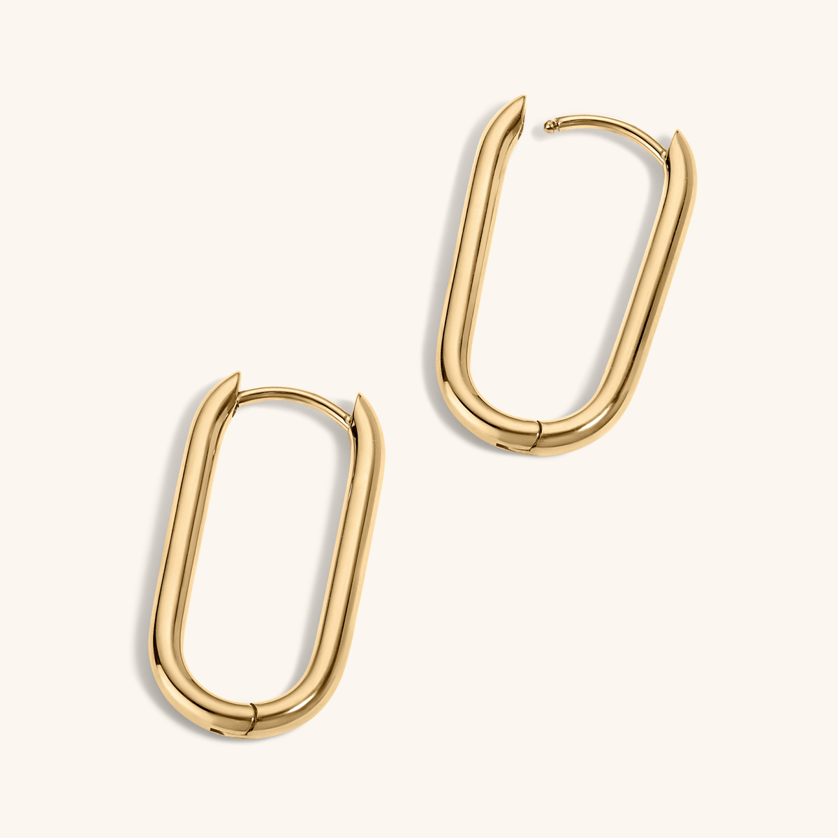Halo Oval Hoops, 23mm (Gold)