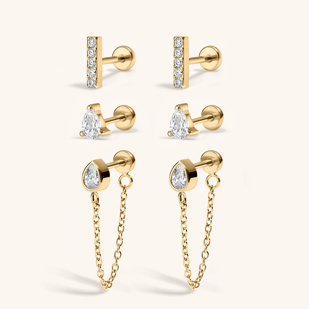 Iconic Nap Earrings Trio (Gold)