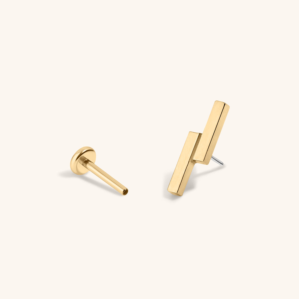 Lightning Bar Nap Earrings- Gold