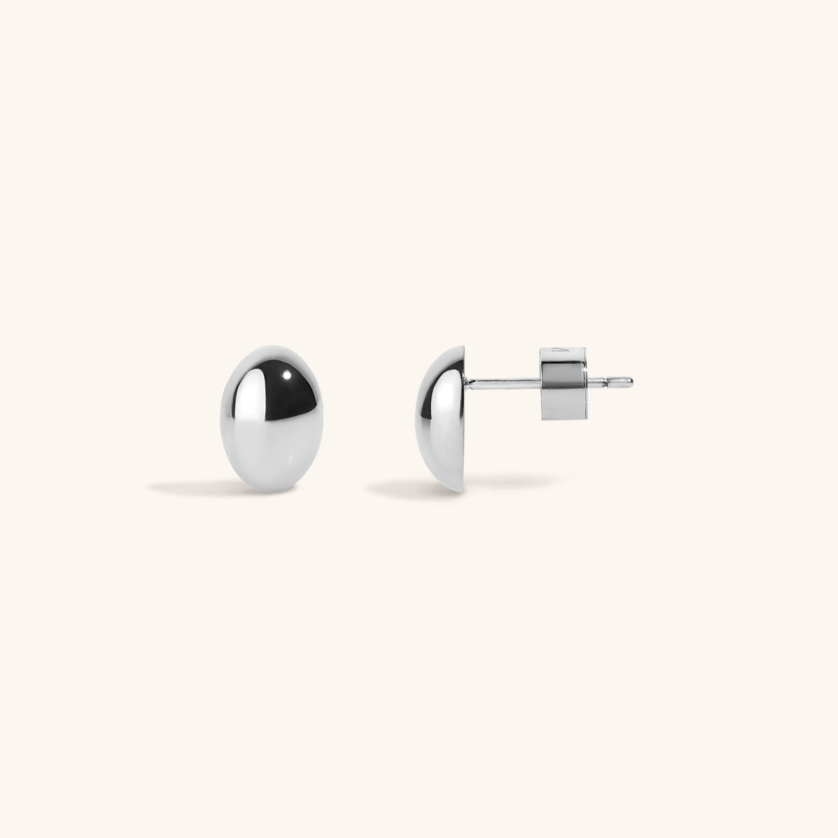 Oval Studs - Silver