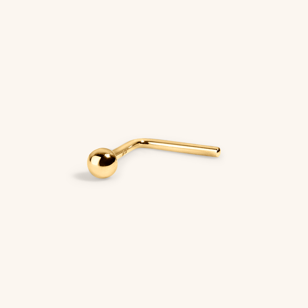 Tiny Secret Stud L-Shape Nose Ring in 14k Gold 