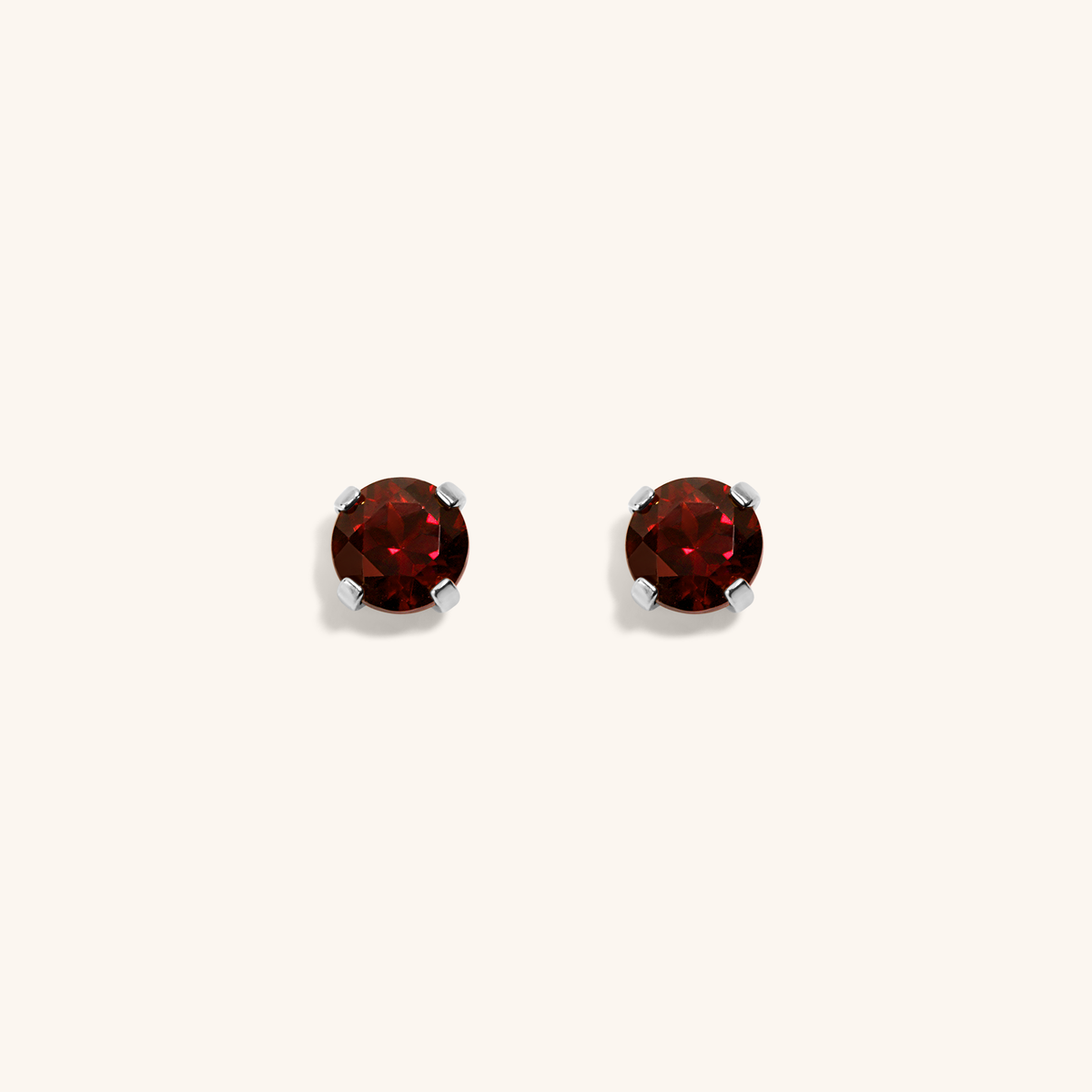 Garnet Nap Earrings (Silver)