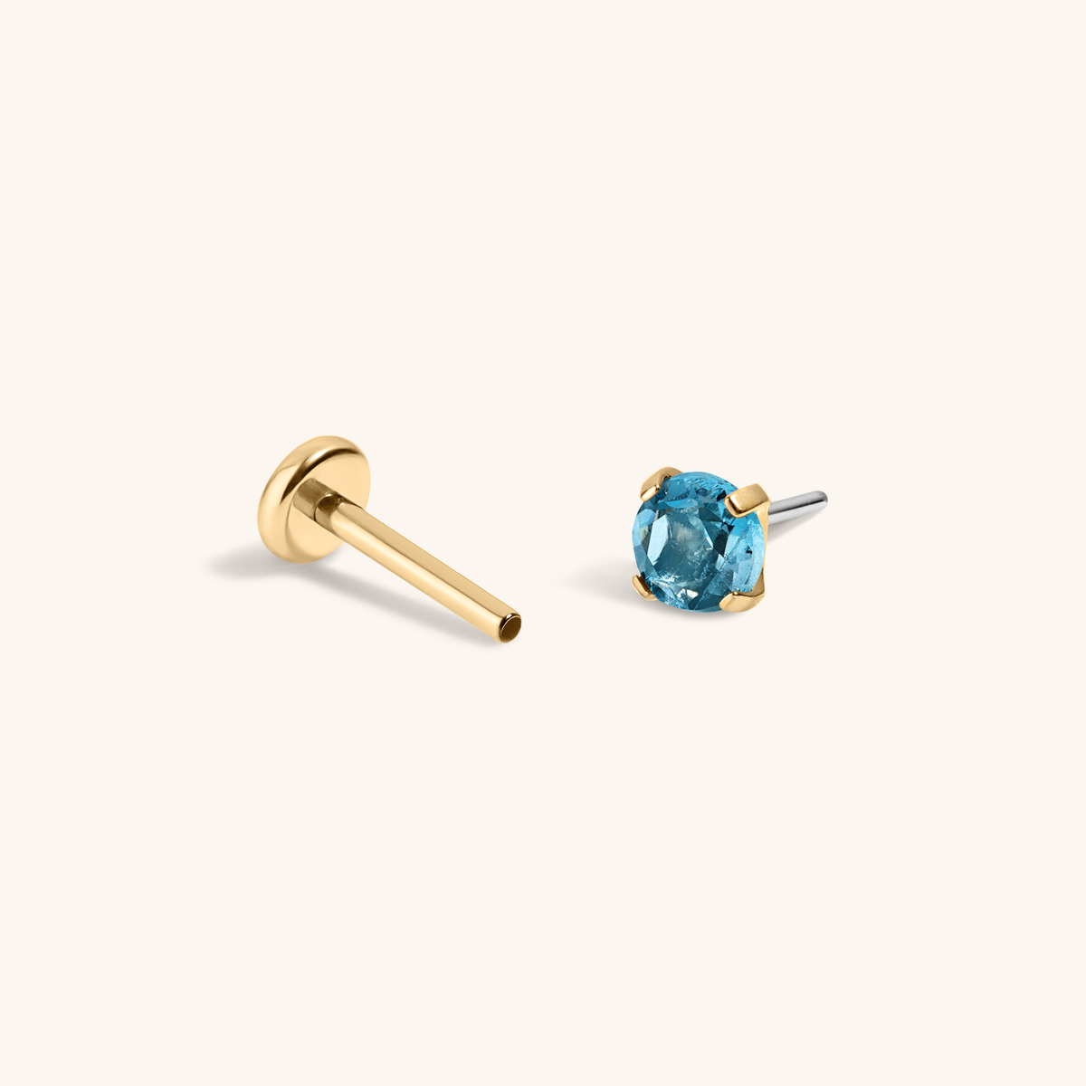 Blue Topaz Nap Earrings (Gold)