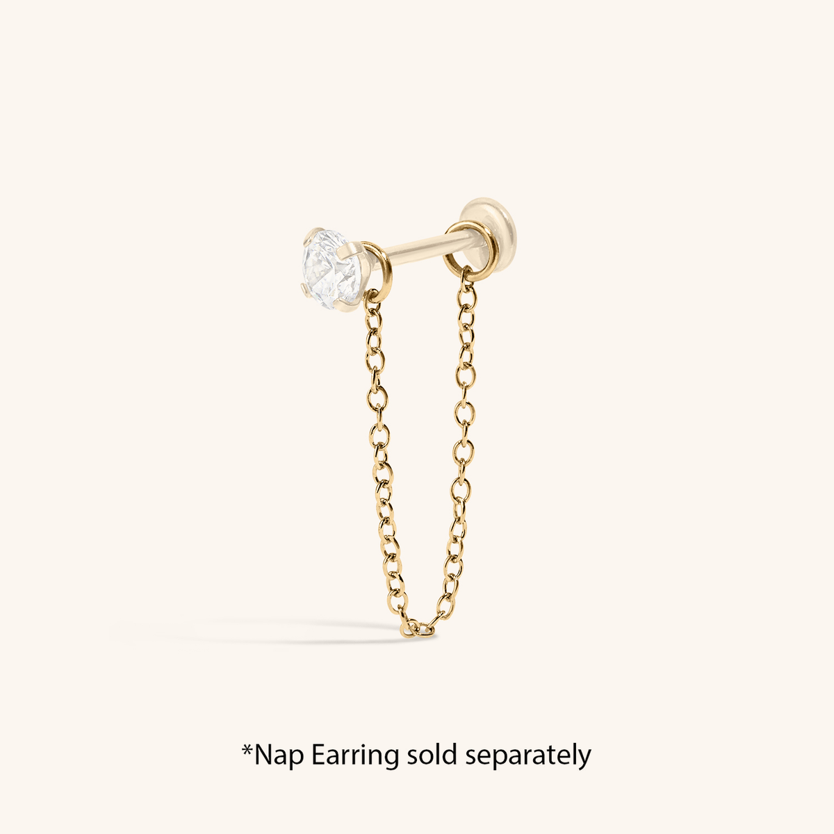 Single Removable Connector Chain on Nap Earring Sold Separately - Gold