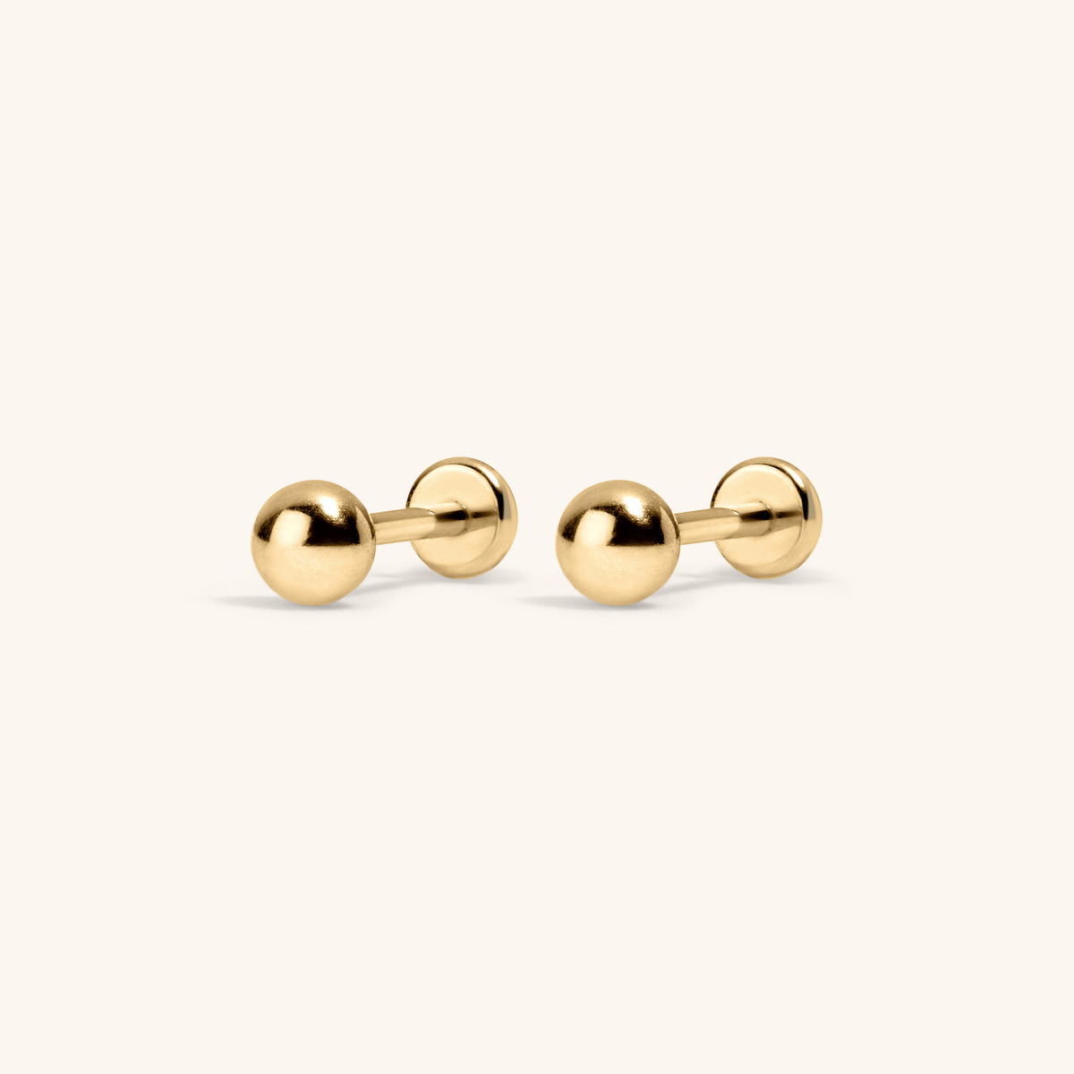 Sphere Nap Earrings, 3mm (Gold)