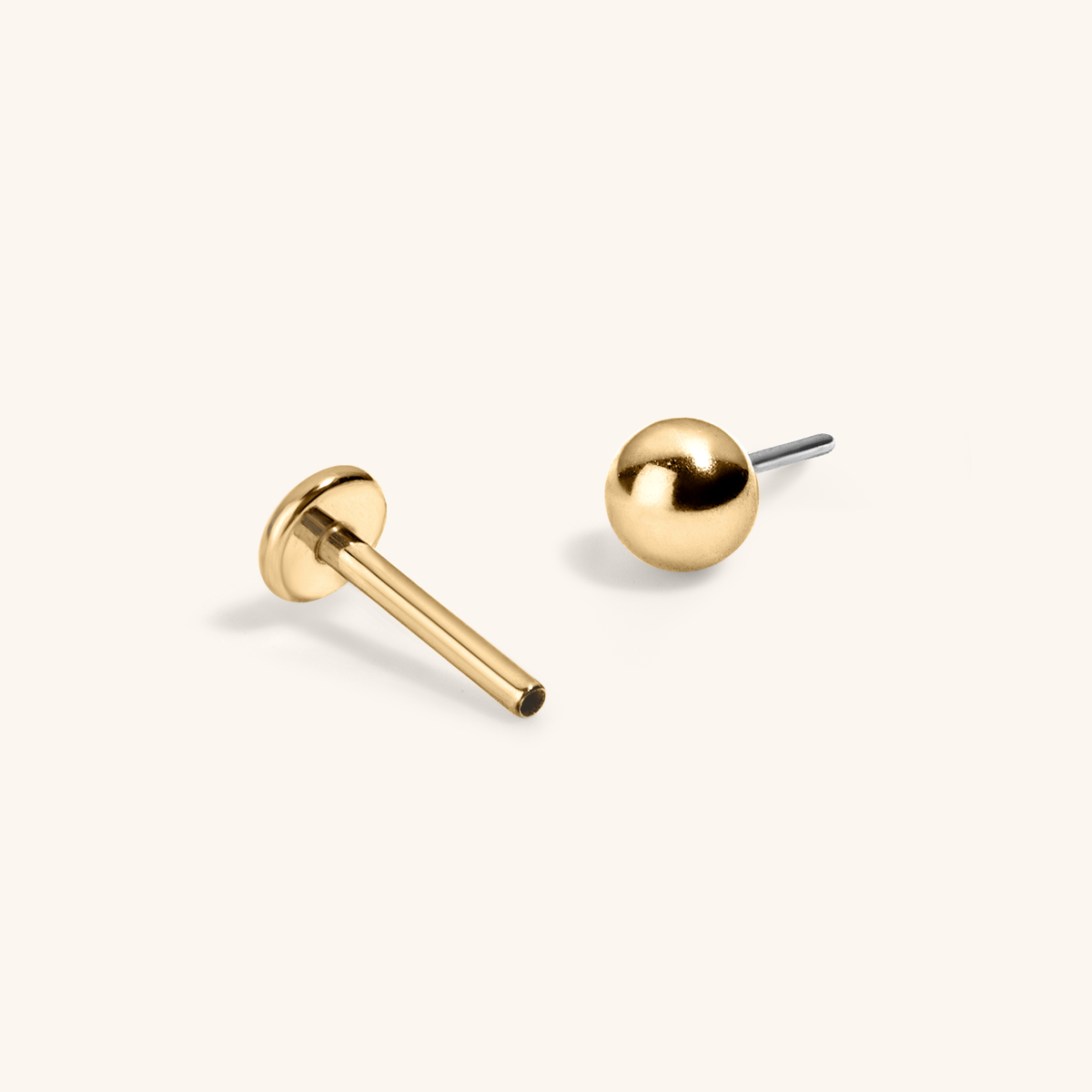 Sphere Nap Earrings, 3mm (Gold)