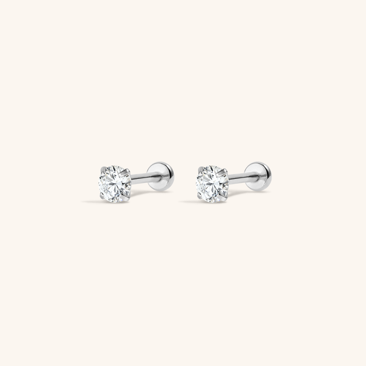 Lab Grown Diamond Nap Earrings - Silver - 0.20 TCW
